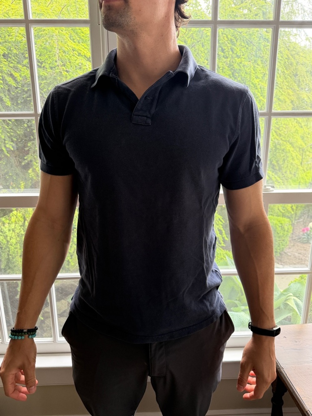 J. Crew Men's Short-Sleeve Polo - Navy Blue